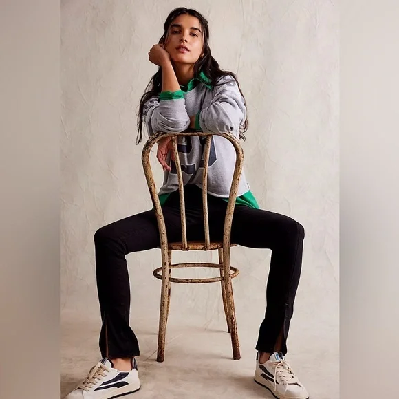 FREE PEOPLE Double Dutch Pull-On Slit Skinny Jeans We The Free - Picture 2 of 12